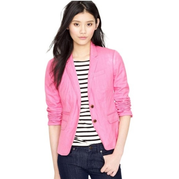 J Crew Pink Schoolboy Blazer Jacket Size 2 EUC - Picture 1 of 3
